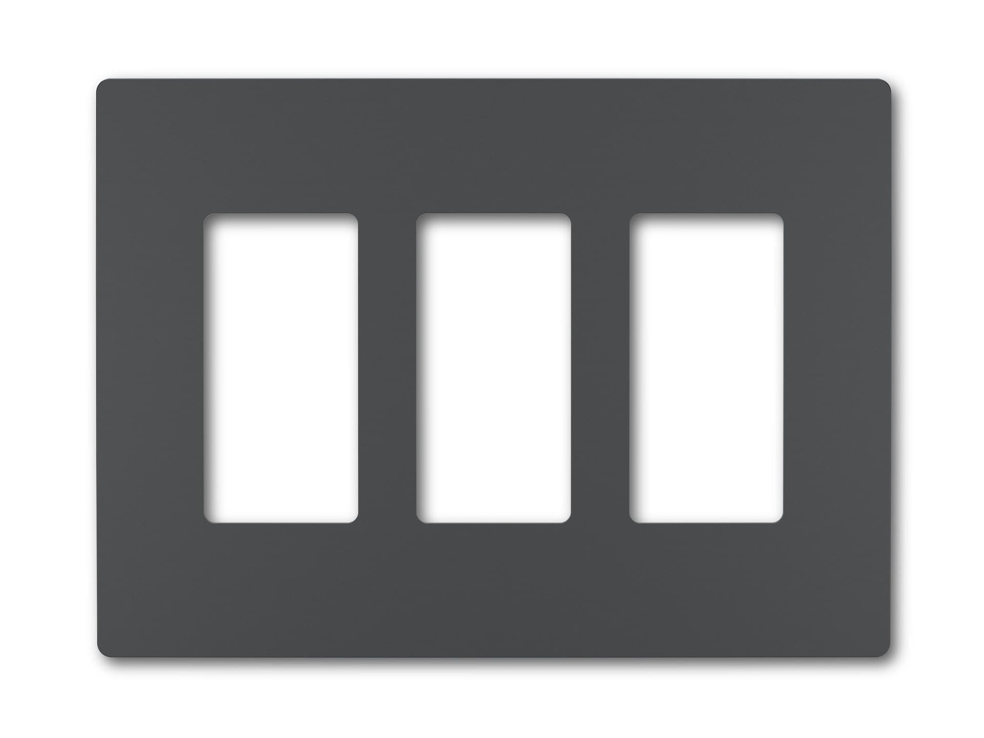 Legrand RWP263GCC6 Radiant Screwless Wallplate, 3 Gang, Graphite
