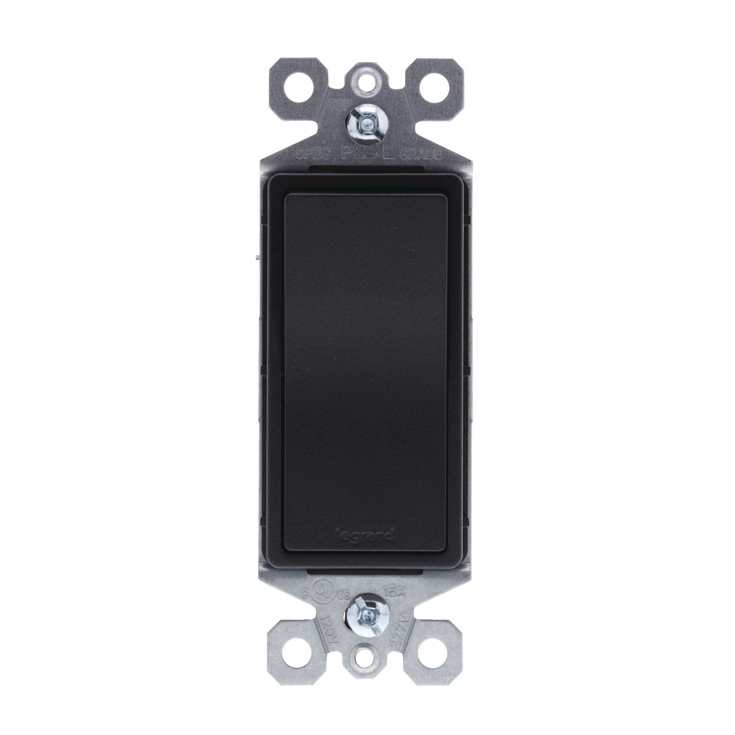 Legrand TM870GCC10 Radiant Single-Pole Switch, 15A, Graphite