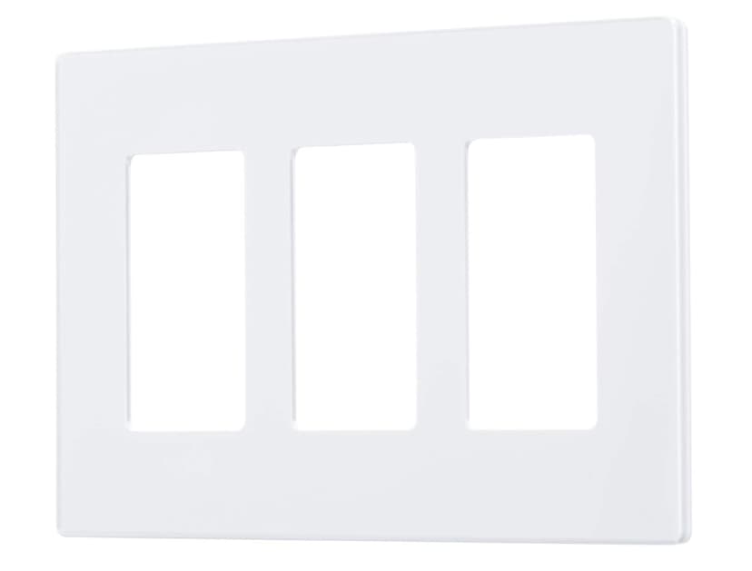 Decorator Screwless Snap-On Wallplate, 3 Gang, White
