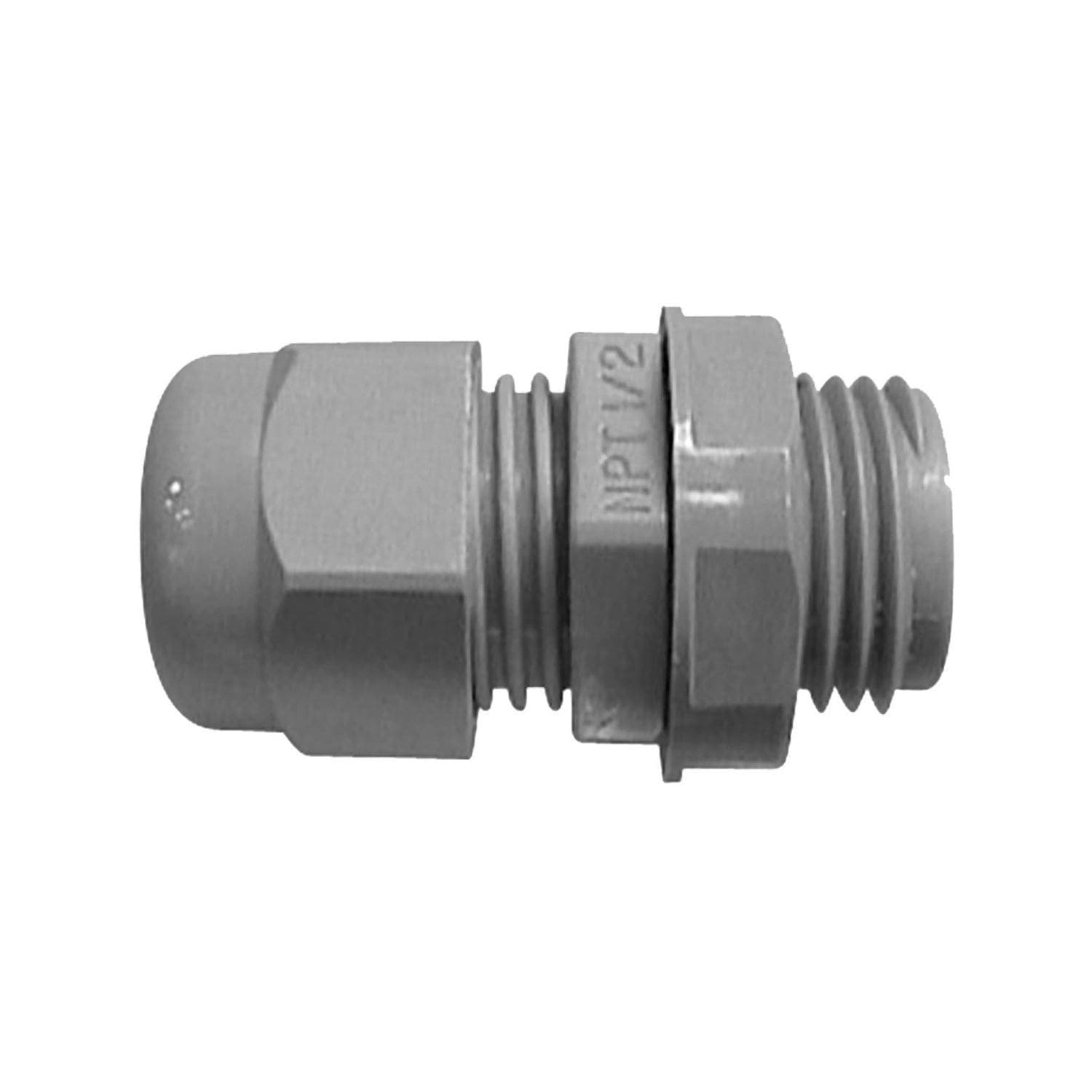 Leviton 37221-701 NPT Cord Grip, 0.17-in to 0.47-in Cable Range, Grey, 1/2-in