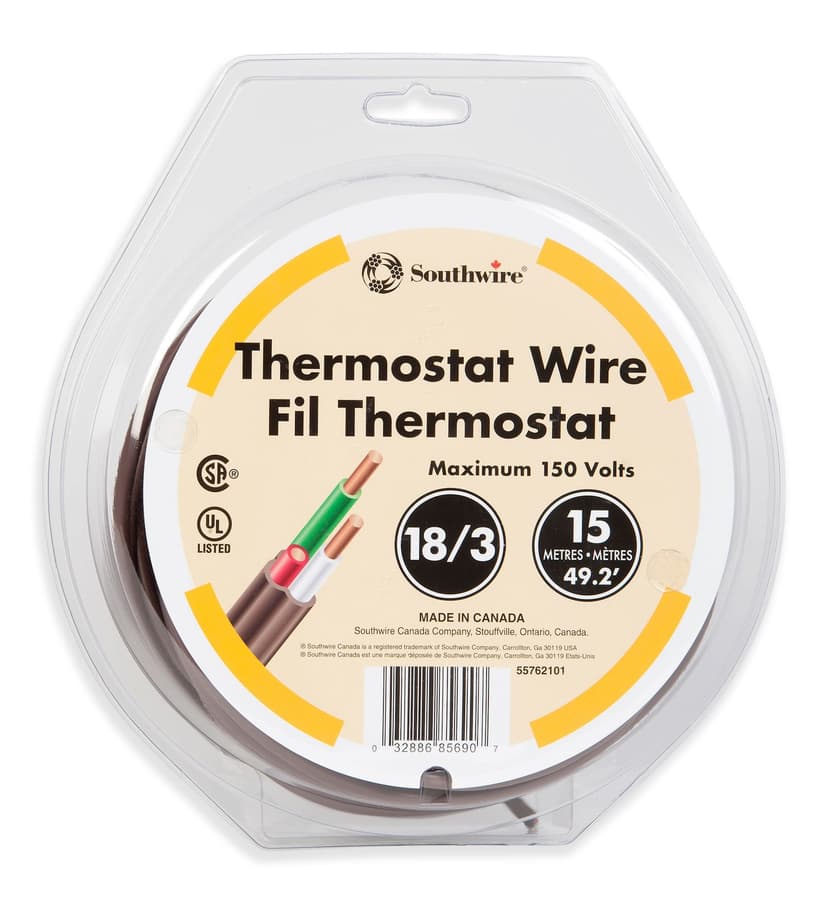 Southwire 55762101 FAS/LVT Thermostat Wire, 18-3, Brown, 49.2-ft