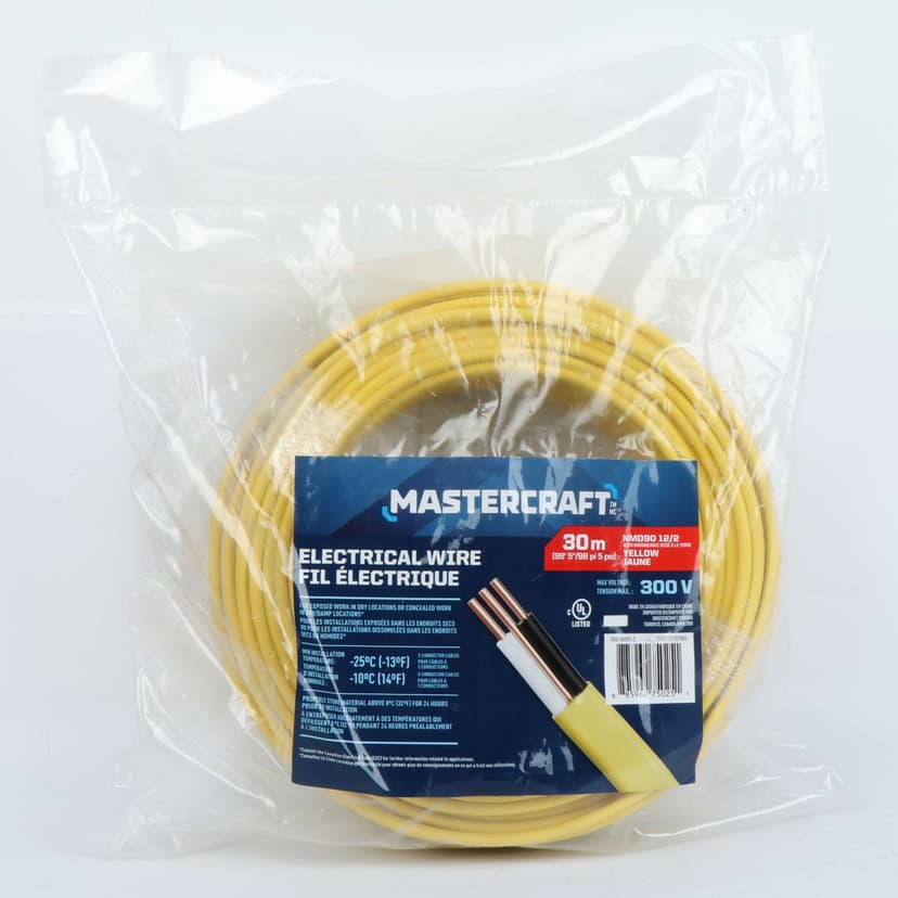 NMD9 12/2 Electrical Wire, Yellow, 30-m
