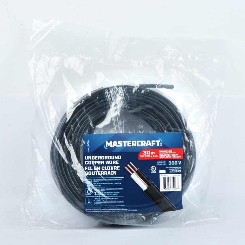 NMWU Building Copper Electrical Wire, 14/2, Black, 98.4-ft