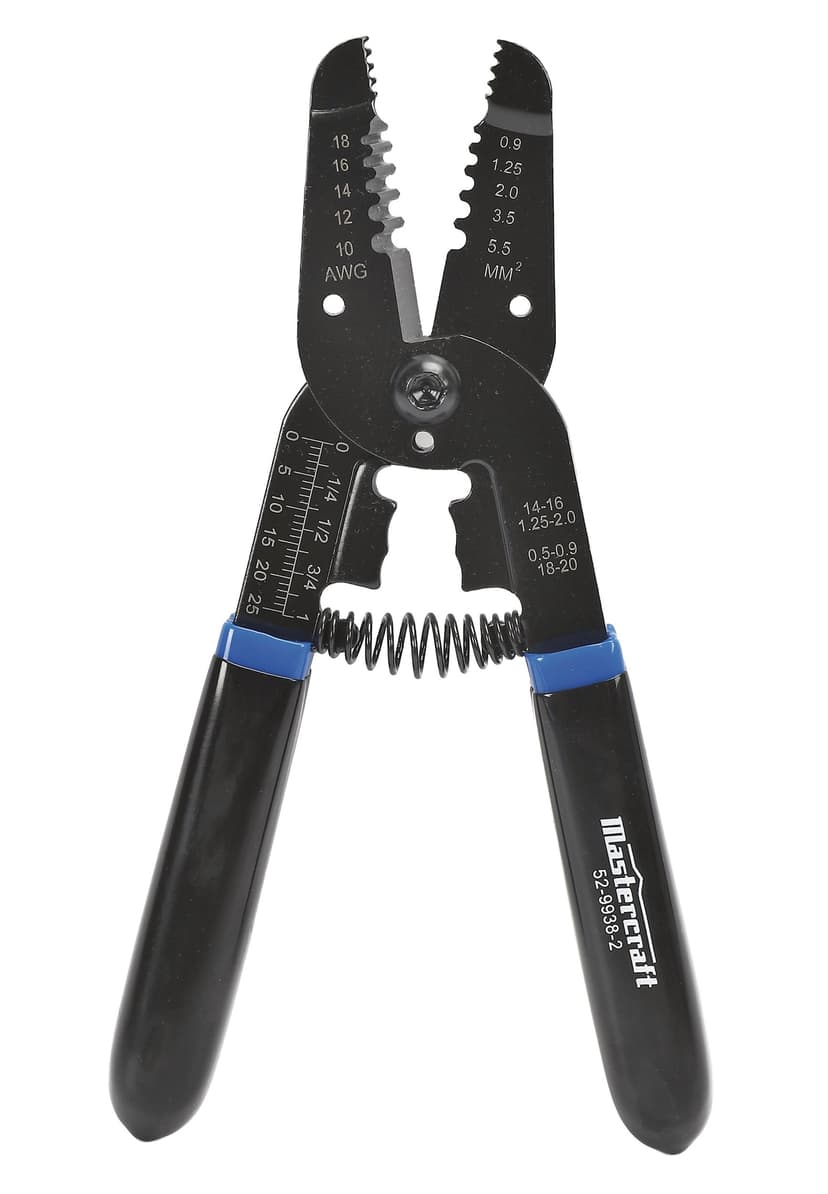 Mastercraft 6-in-1 Calibrated Wire Stripper, 10-18 AWG, Black