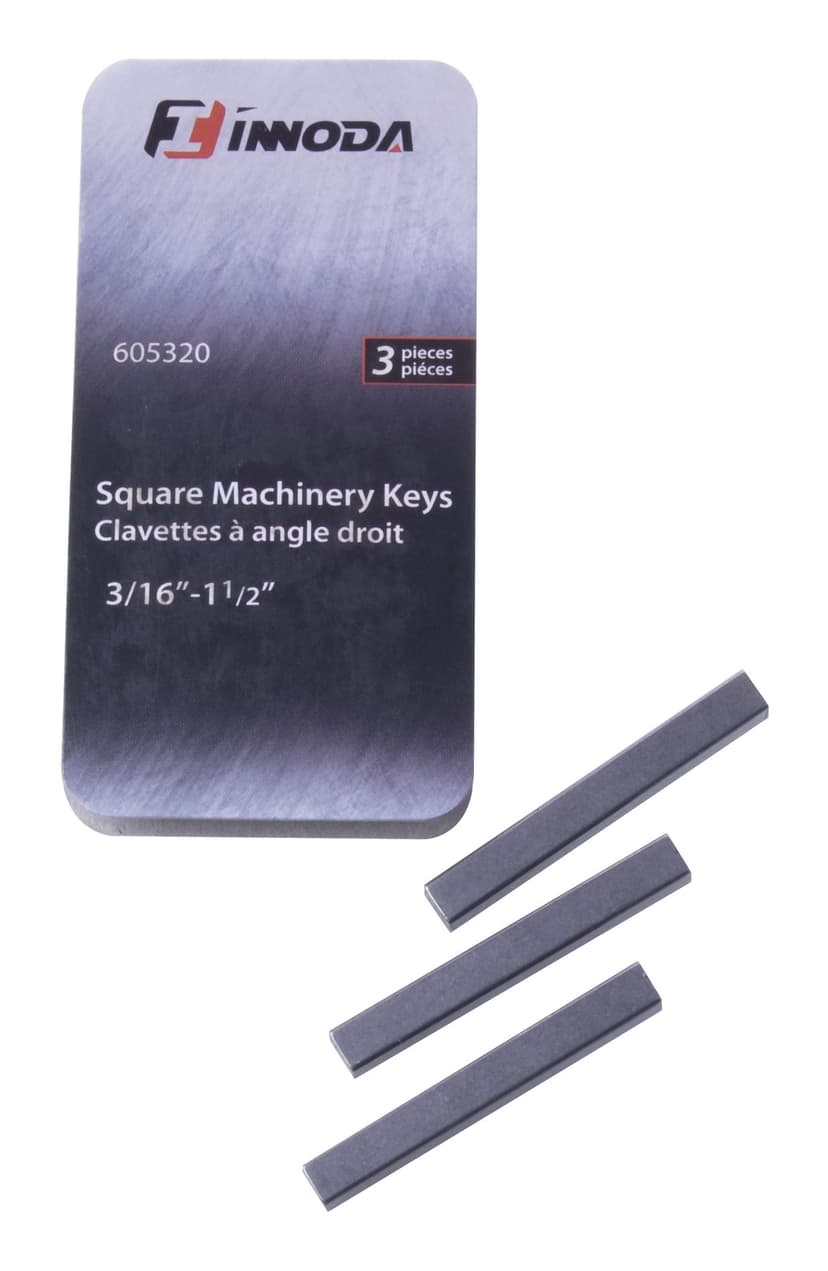 Innoda Square Machine Keys, Carbon Steel, 3/16-in, 3-pk