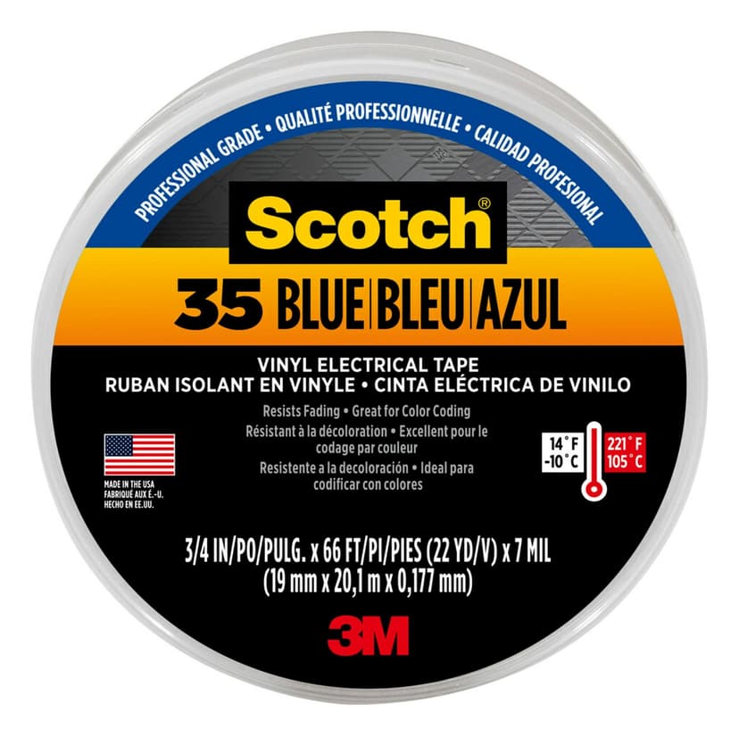 Scotch 35 3M Blue Electrical Tape, 66-ft x 3/4-in