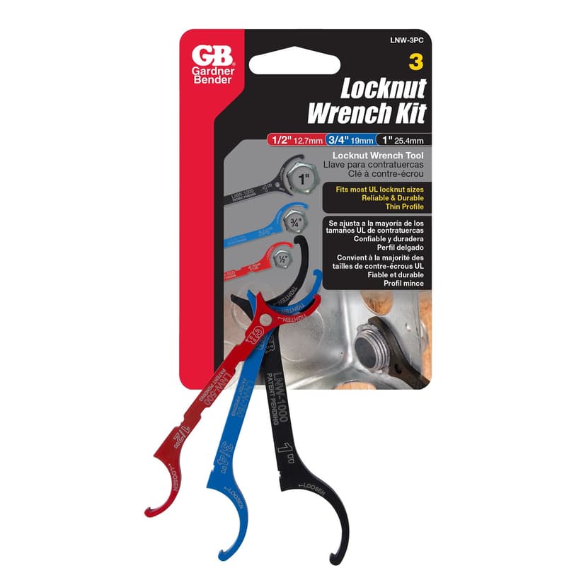 Gardner Bender Lock Nut Wrench Kit, 3-pc