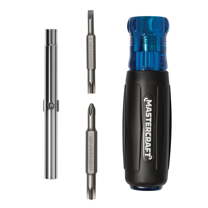 Mastercraft 6-in-1 Multi-Tip Screwdriver with ECX Bits