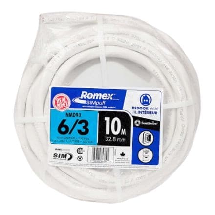 Southwire 6/3 NMD90 10M Romex SIMpull Electrical Wire, White