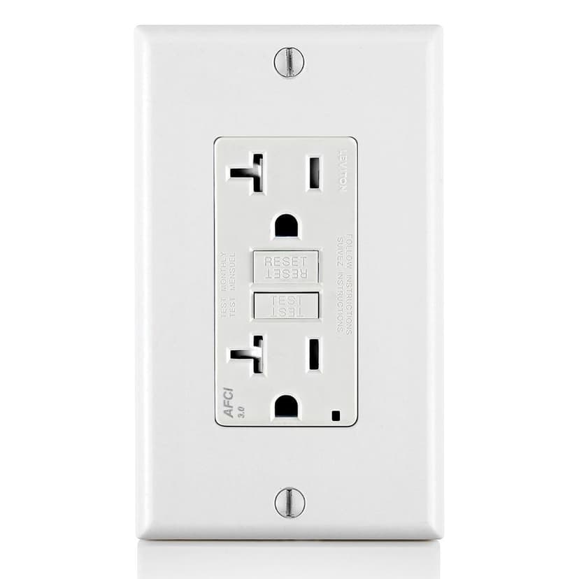 Leviton 20A Tamper Resistant AFCI Receptacle, White