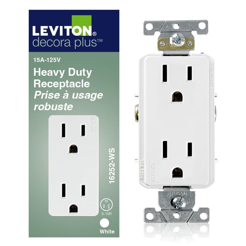 Leviton Decora Commercial Receptacle, 15A