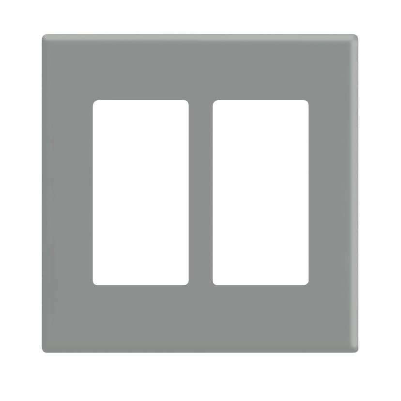 Leviton 2-Gang Screwless Plate, Grey