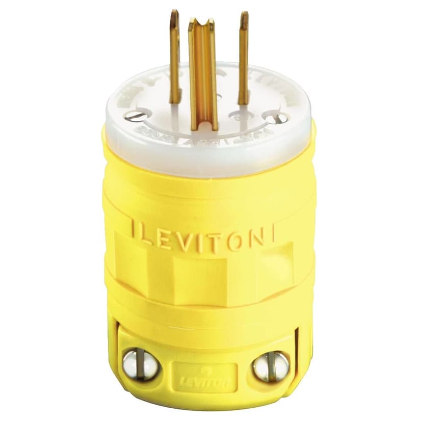 Leviton Dust Guard 15A/125V Plug, 2-Pole, 3-Wire, Yellow