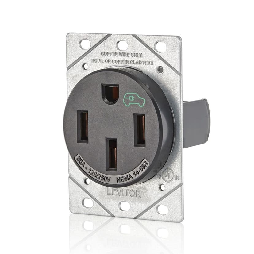 Leviton EV Receptacle, NEMA 14-50R, Black