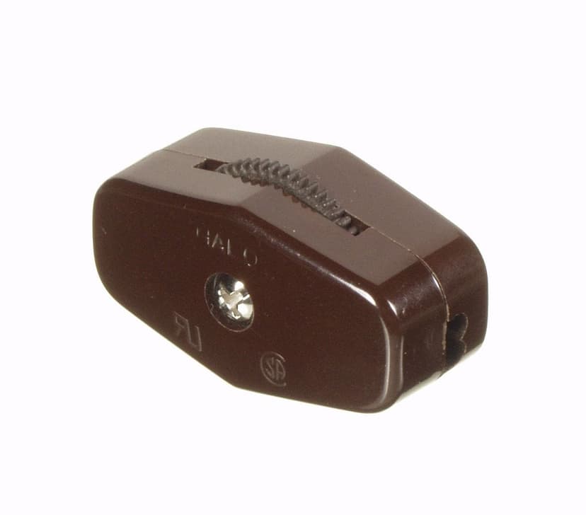 Electrimart Mini Feed-Thru Cord Switch, Brown