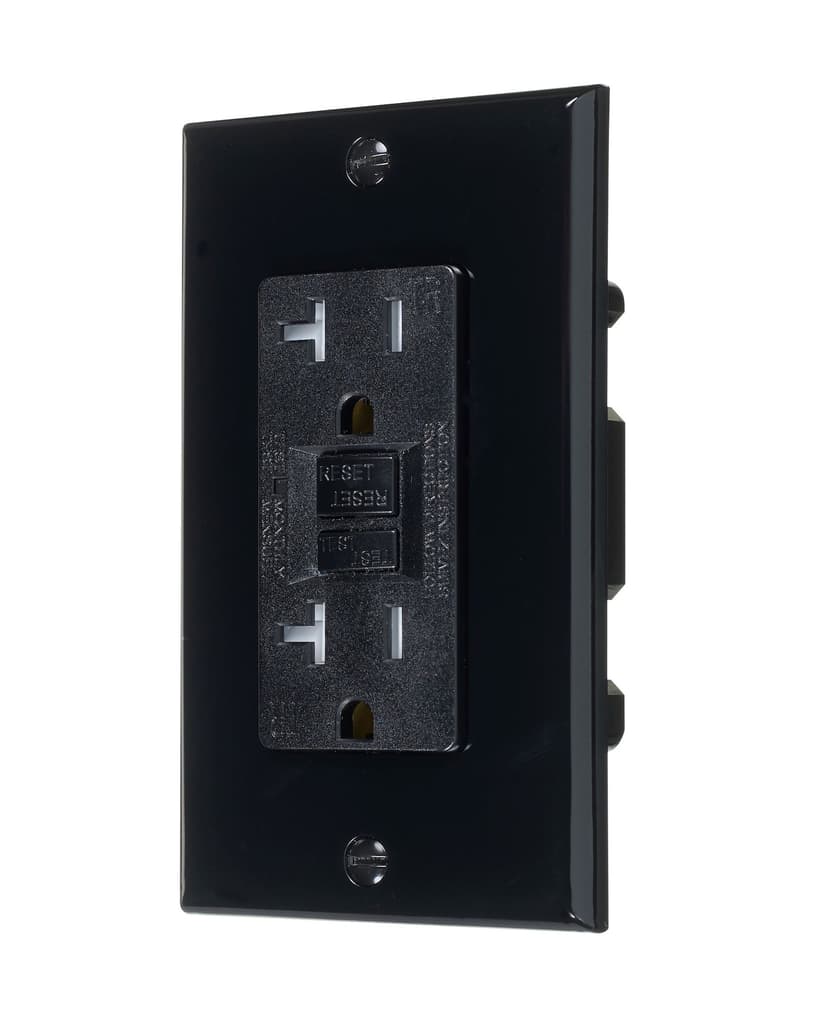 Vista 20A Tamper Resistant GFCI Receptacle, Black