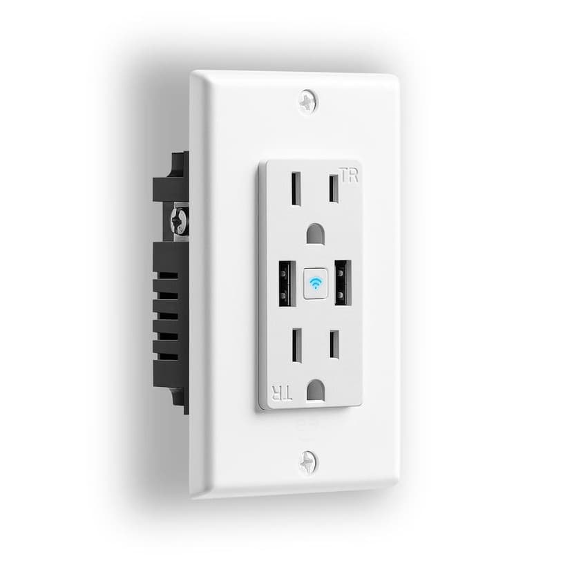 Geeni USB A/C Smart Outlet, White