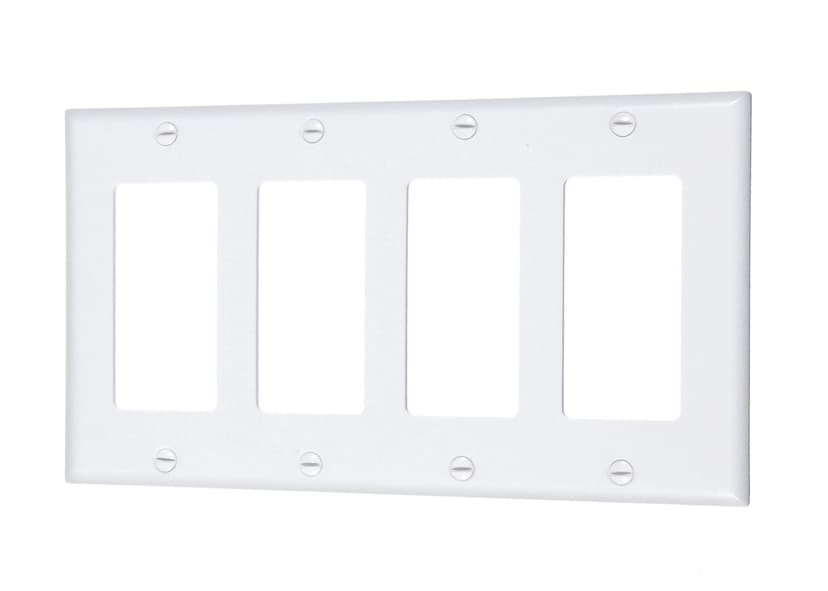 Vista 4-Gang Decor Plate, White