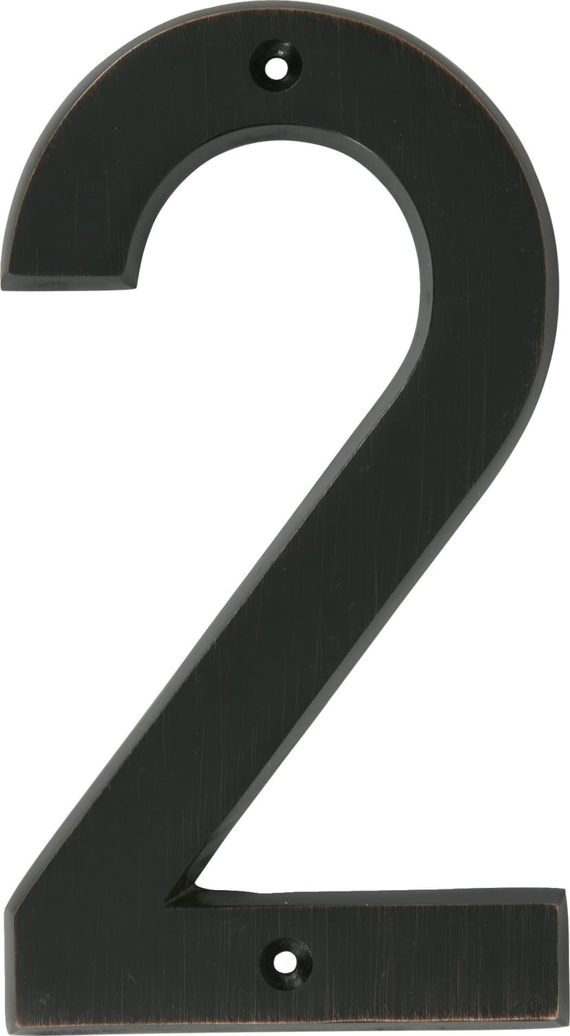 Hillman Black Metal House Number, Bold Font, Number 2, 6-in