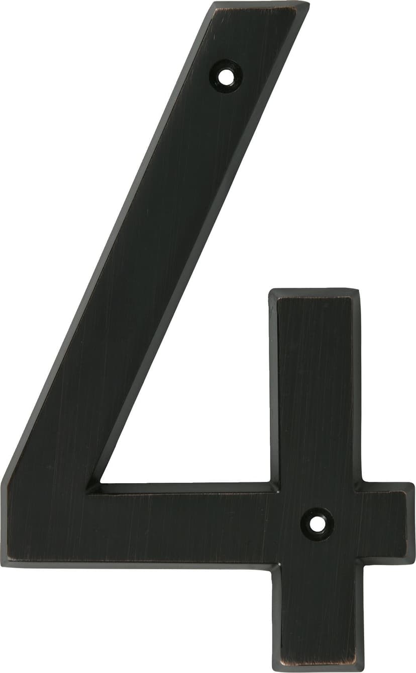 Hillman Black Metal House Number, Bold Font, Number 4, 6-in