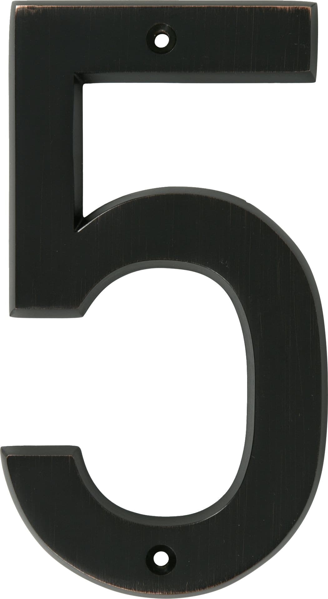 Hillman Black Metal House Number, Bold Font, Number 5, 6-in