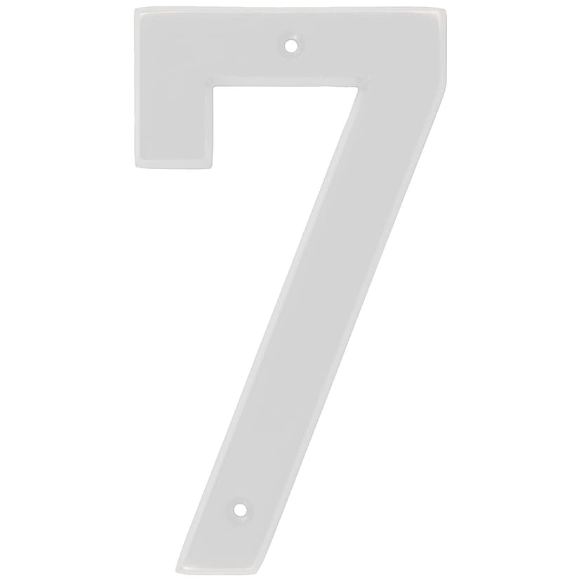Hillman White Metal House Number, Bold Font, Number 7, 6-in