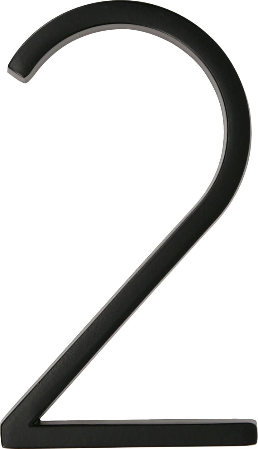 Hillman Black Metal Floating House Number, Number 2, 6-in
