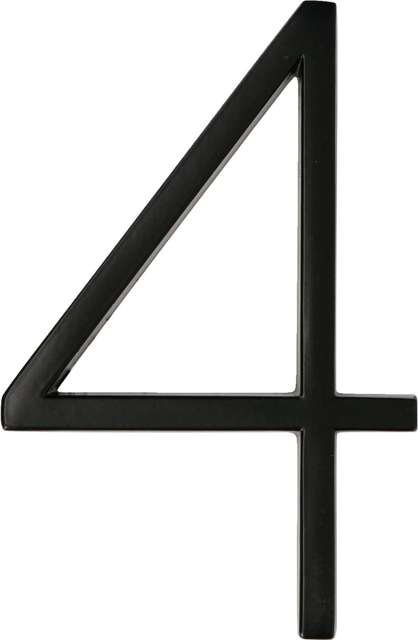 Hillman Black Metal Floating House Number, Number 4, 6-in