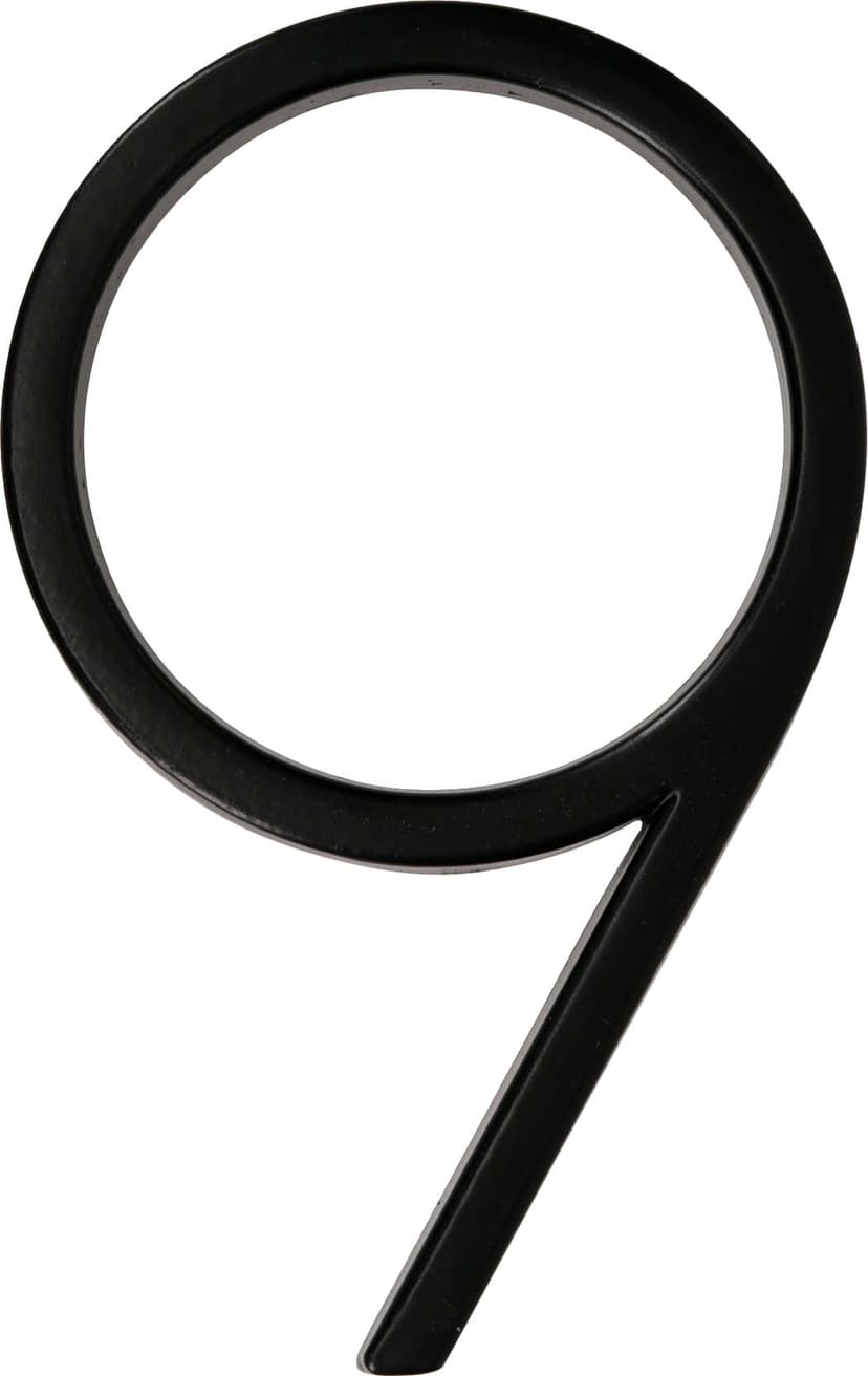 Hillman Black Metal Floating House Number, Number 9, 6-in