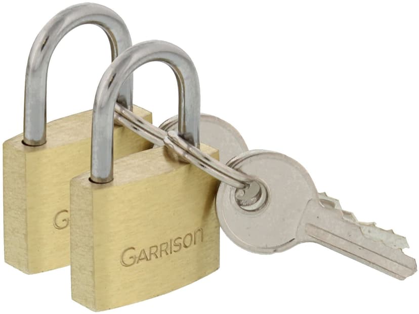 Garrison 40mm-Wide Keyed Padlocks, Brass, 2-pk