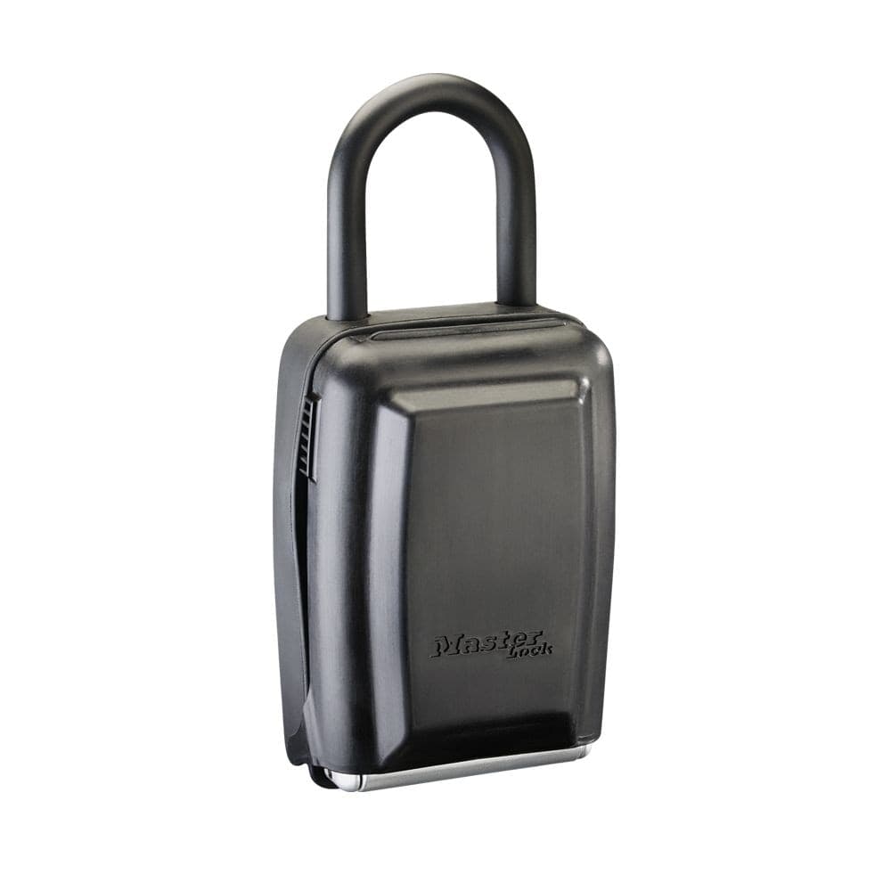 Master Lock 79mm-Wide Resettable Combination Portable Push Button Padlock Box, Silver/Black