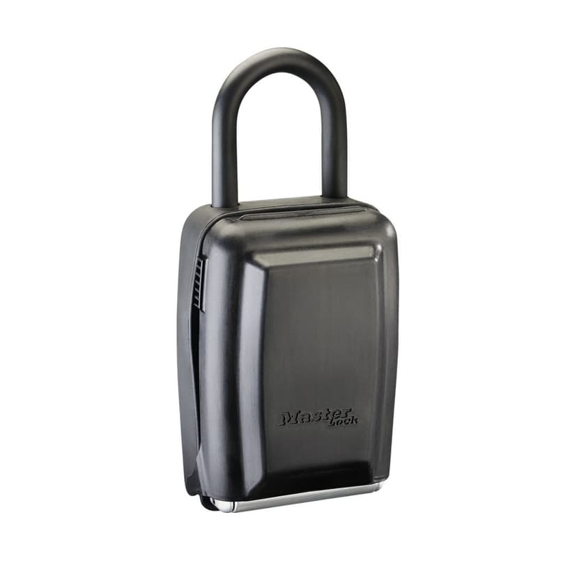 Master Lock 79mm-Wide Resettable Combination Portable Push Button Padlock Box, Silver/Black