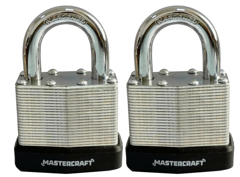 Mastercraft 40mm Laminated Steel Padlock, 2-pc