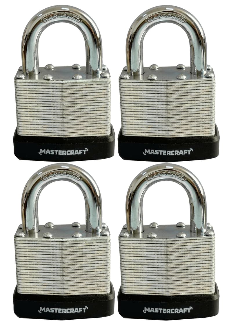 Mastercraft 40mm Laminated Steel Padlock, 4-pc