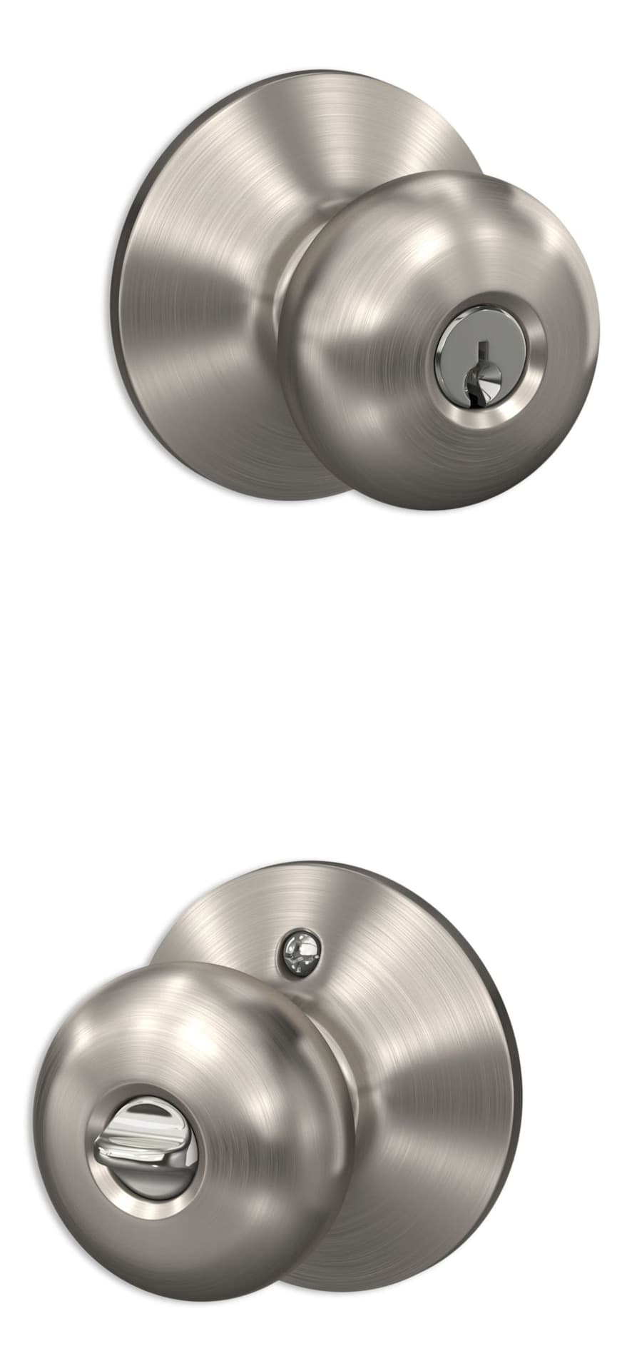 Schlage Plymouth Keyed Entry Door Knob, Satin Nickel