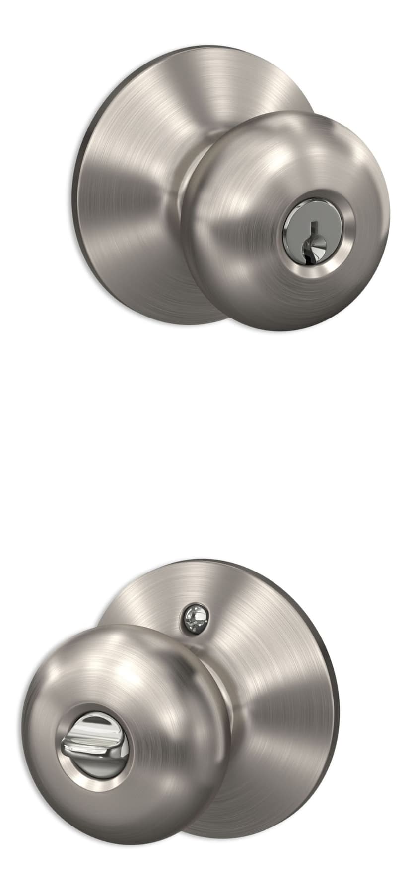 Schlage Plymouth Keyed Entry Door Knob, Satin Nickel