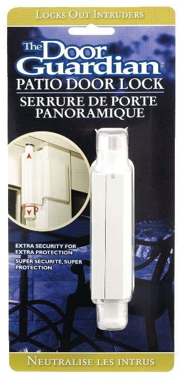 The Door Guardian Metal & Plastic Patio Door Lock, White