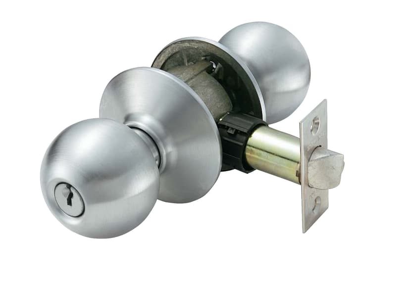 Schlage Orbit Keyed Entry Door Knob, Satin Chrome