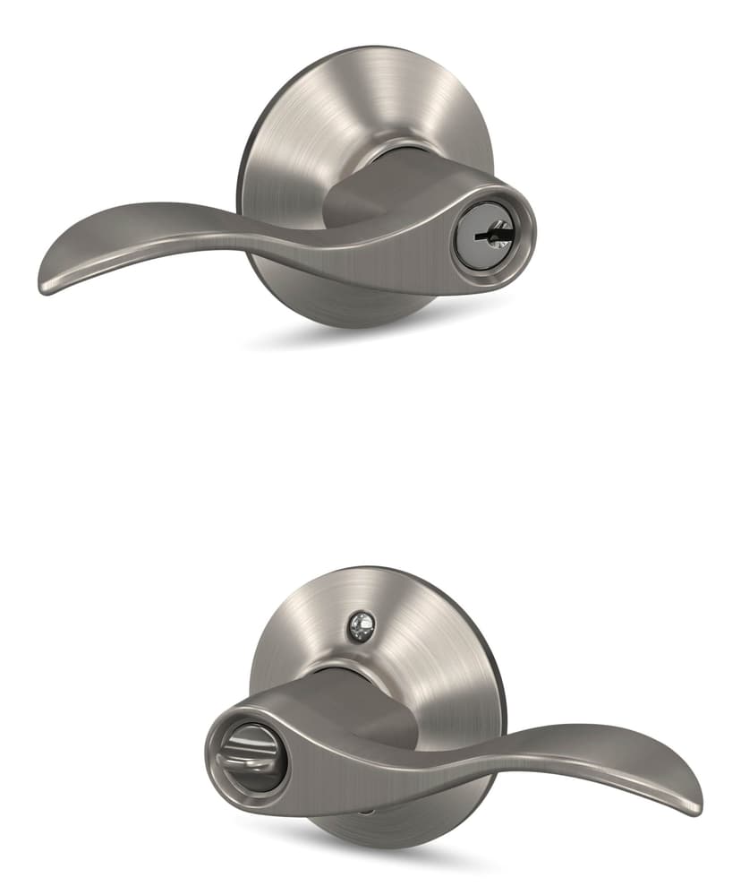Schlage Accent Keyed Entry Door Lever, Lifetime Warranty, Satin Nickel