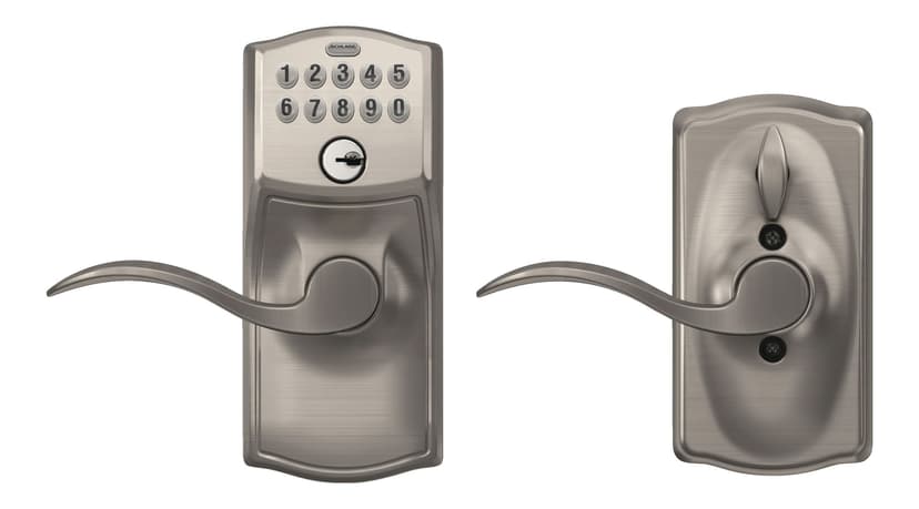 Schlage Camelot Electronic Keypad with Accent Lever, Rated AAA Security, Satin Nickel