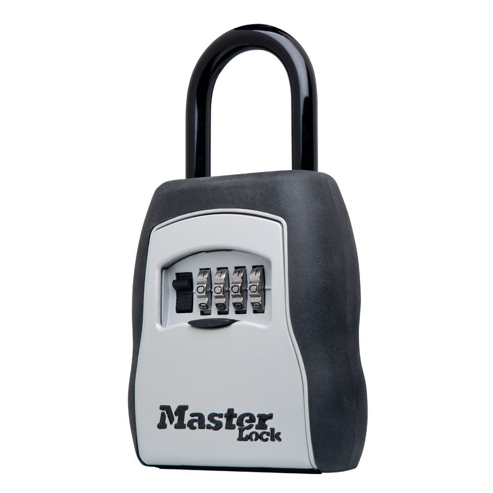 Master Lock 83 mm Wide Resettable Numeric Combination 4-Dial Portable Padlock Box, Silver/Black