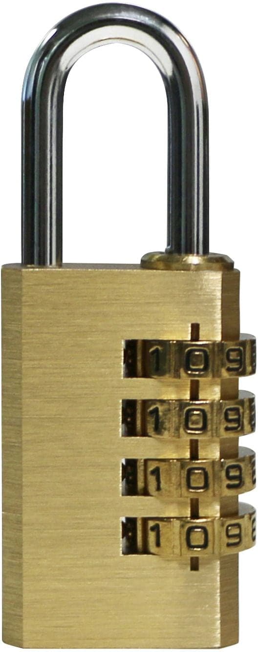 Garrison 28.5mm-Wide Resettable Numeric-Combination 4-Dial Solid Body Padlock, Brass