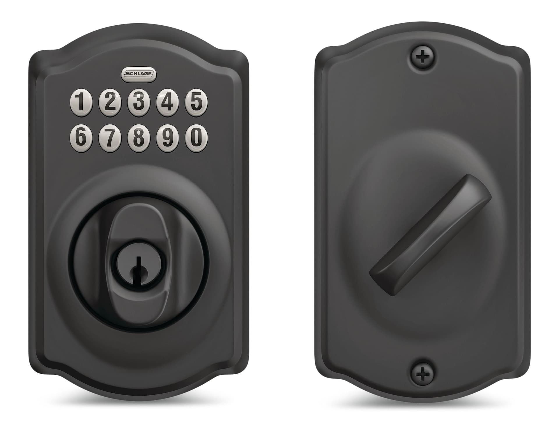 Schlage Camelot Electronic Keypad Deadbolt, Rated AAA Security, Matte Black