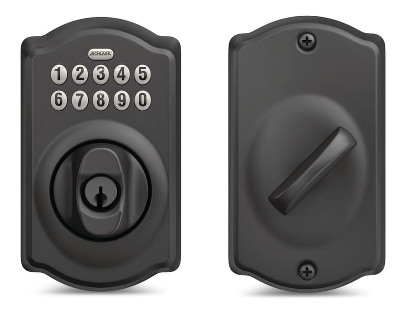 Schlage Camelot Electronic Keypad Deadbolt, Rated AAA Security, Matte Black