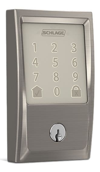 Schlage Encode Smart WiFi Deadbolt with Century Trim, Rated AAA Security, Satin Nickel
