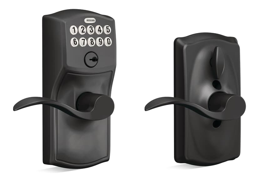 Schlage Camelot Electronic Keypad with Accent Lever, Rated AAA Security, Matte Black