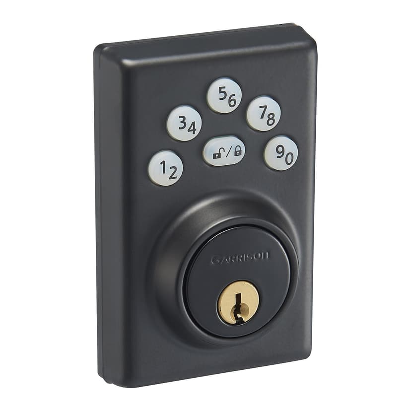 Garrison Contemporary Electronic Keypad Deadbolt Door Lock, Matte Black