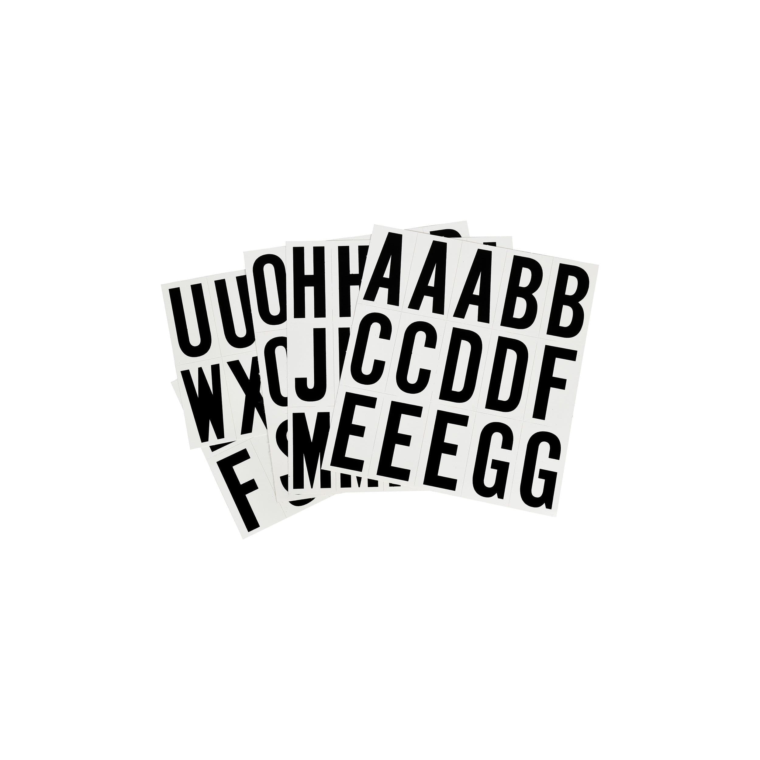 Hillman Vinyl 2-in Weather-Resistant Self-Adhesive A-Z Letter Set, Black & White, 65-pc