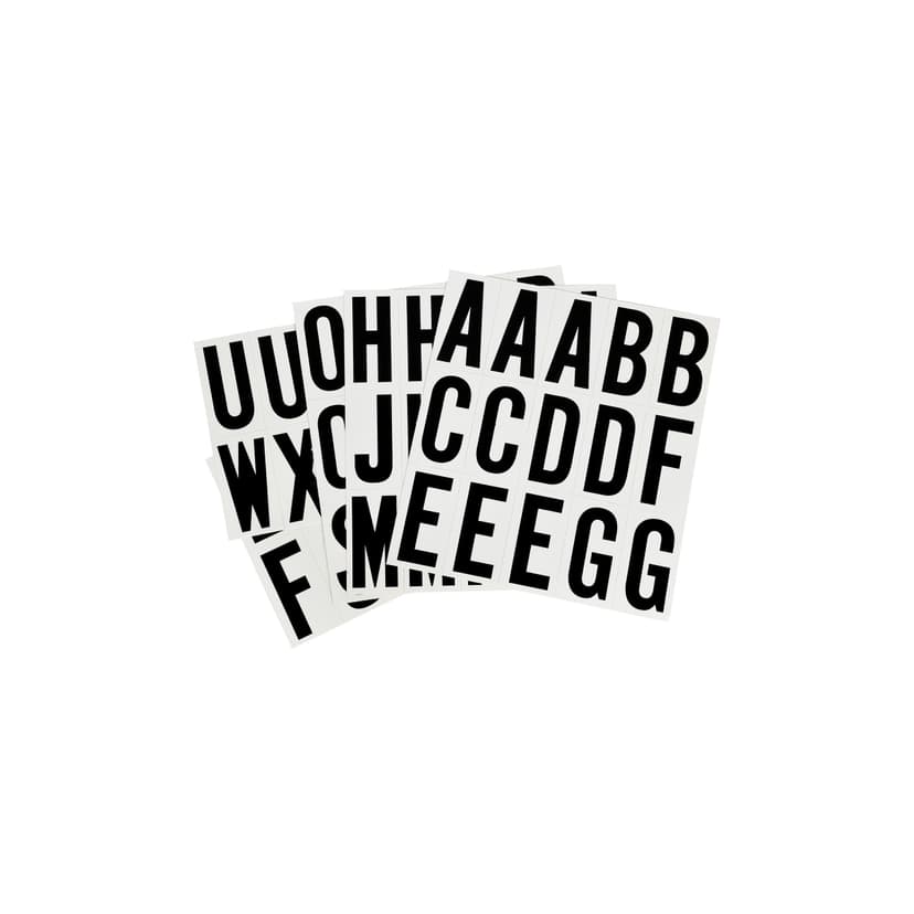 Hillman Vinyl 2-in Weather-Resistant Self-Adhesive A-Z Letter Set, Black & White, 65-pc