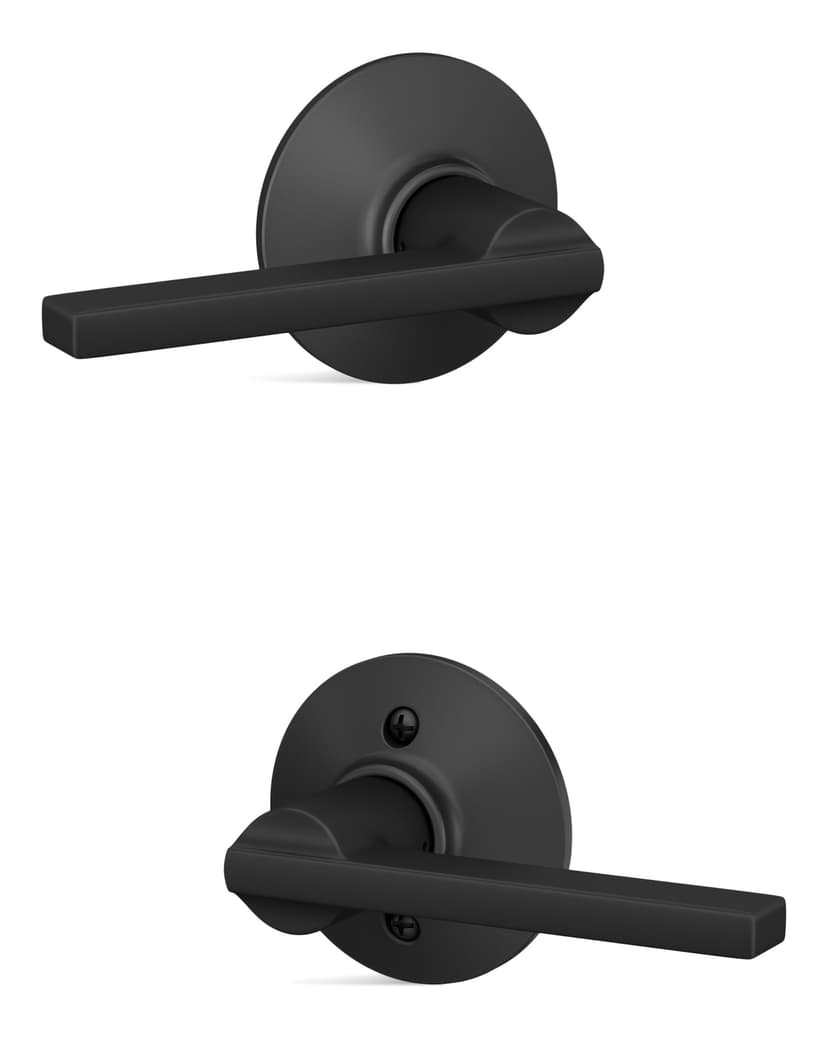 Schlage Latitude Hall and Closet Passage Door Lever, Lifetime Warranty, Matte Black